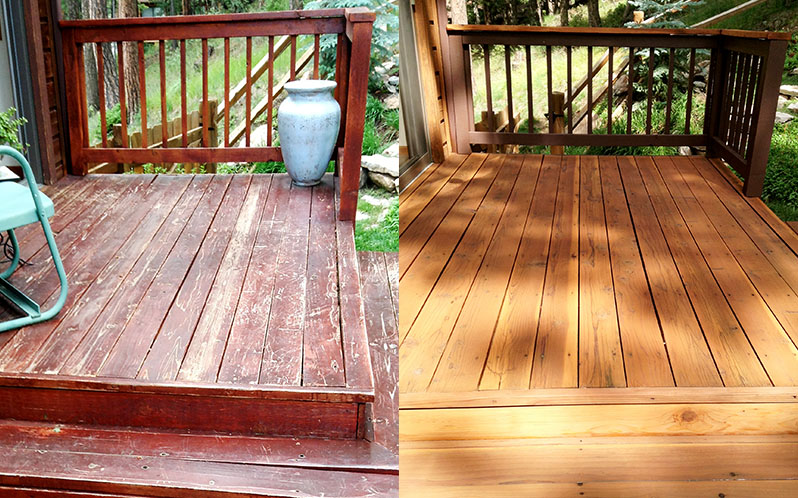 Deck Staining Before and After